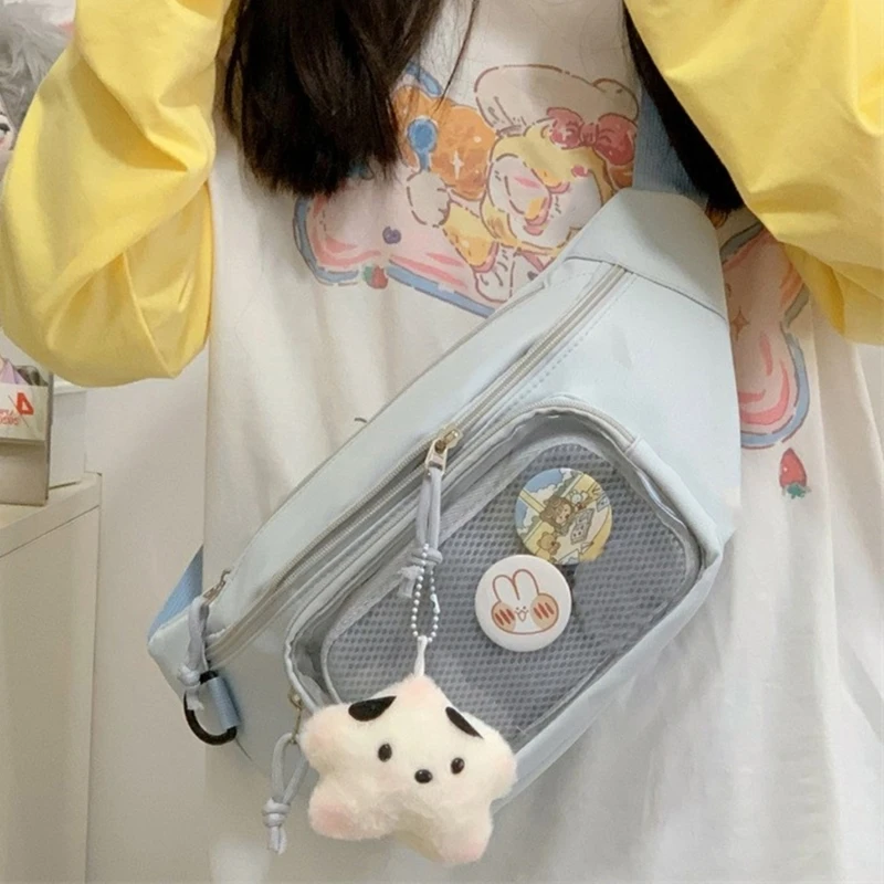 Itabag E74B, mignon élégant, avec fenêtre d'affichage transparente, bandoulière réglable, à épingle jaune, vitrine