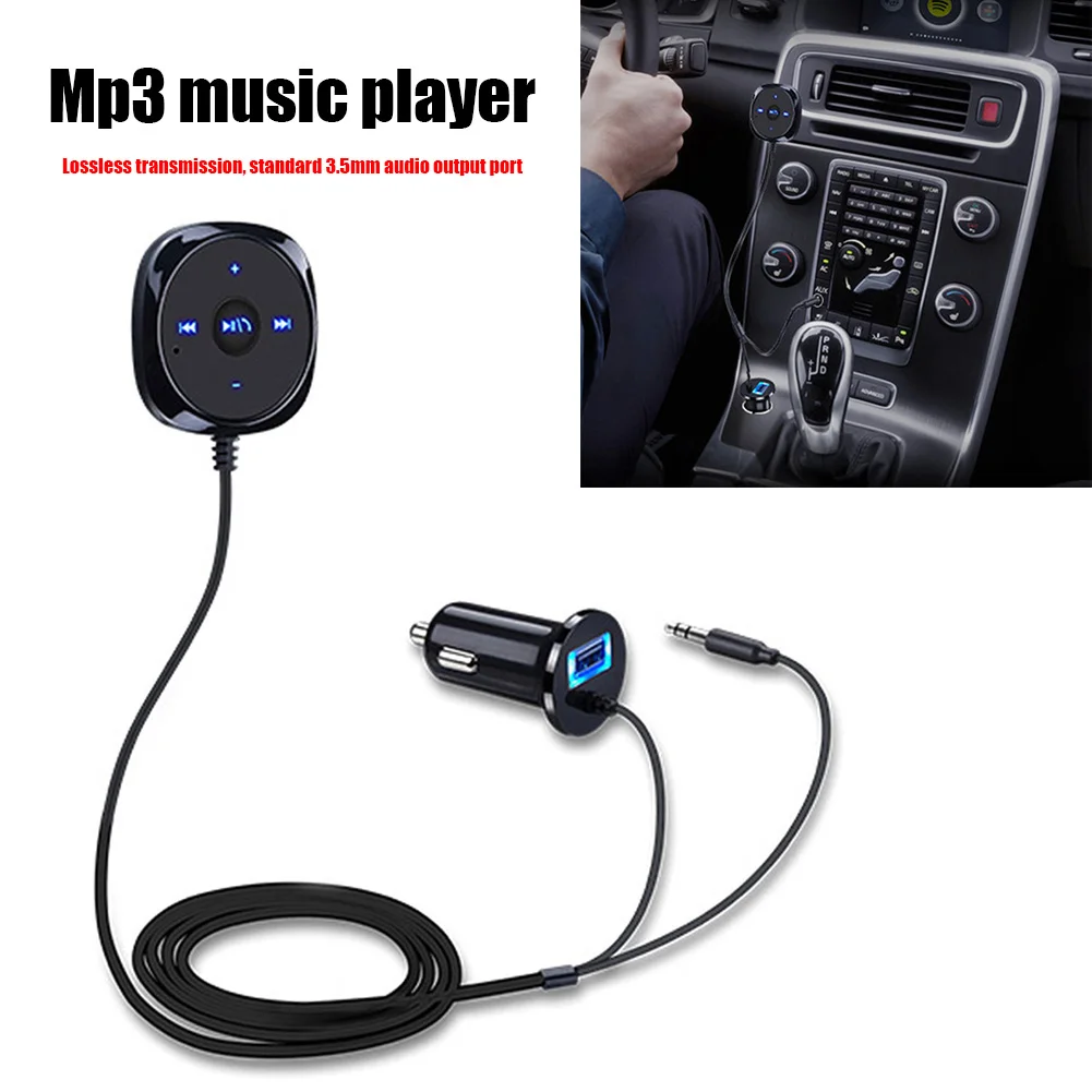 Handsfree Cigarette lighter Magnetic Base Bluetooth-Compatible Car Kit MP3 3.5mm AUX Audio Music Receiver Adapter USB Charger