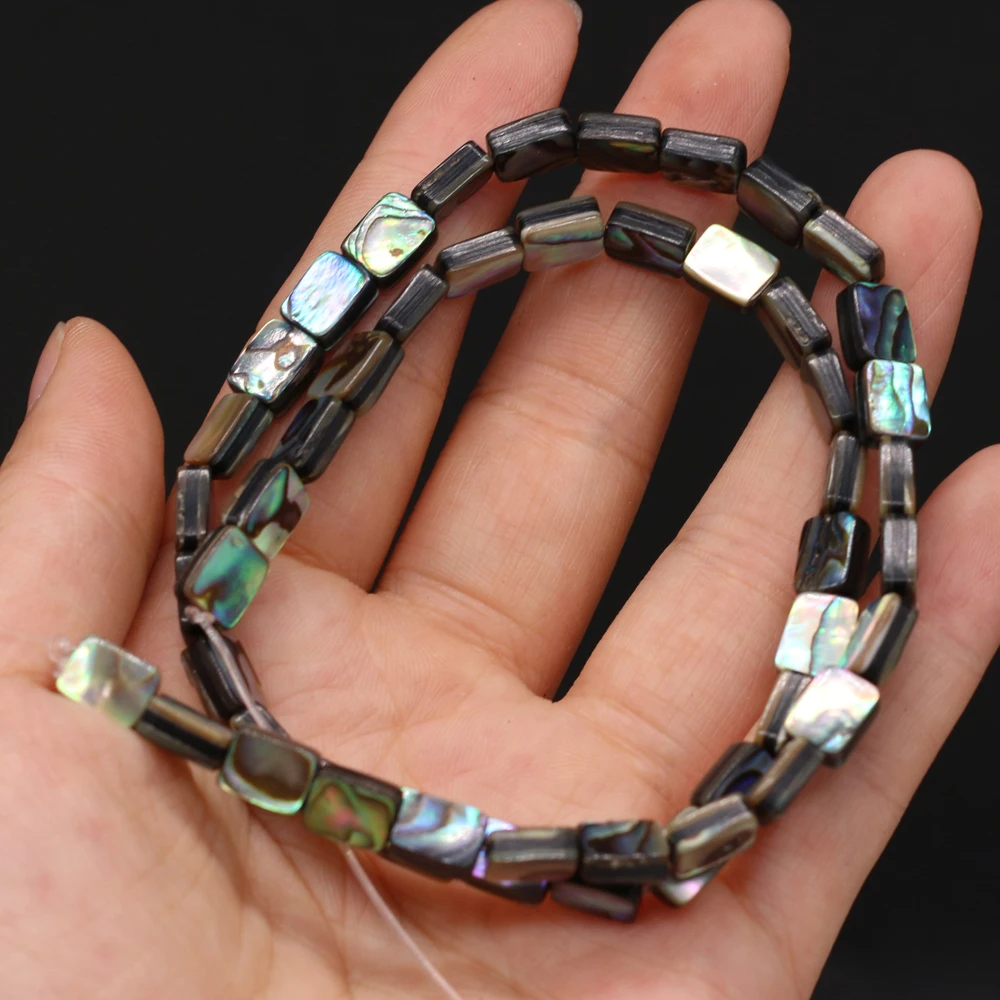 DIY-Rechteck-Isolationsperlen, Abalone-Muschelperlen für die Schmuckherstellung, DIY-Halsketten, Armbänder, Ketten, Ohrringe, Accessoires – Detail 6