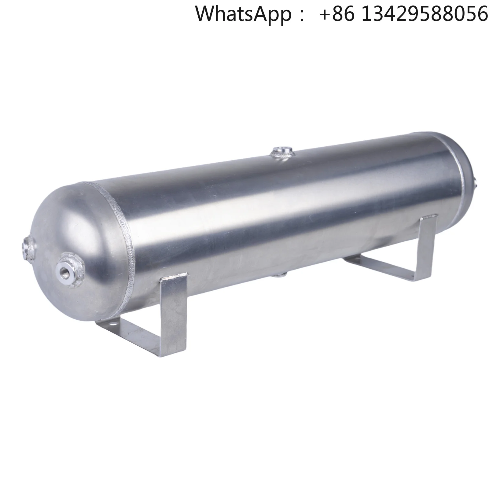 Pneumatic Air Suspension System Air Tank Silver/Black 5 Gallon Alumienum Air Cylindr Tuning Vehicle Parts 1/4 NPT 6 Holes in St