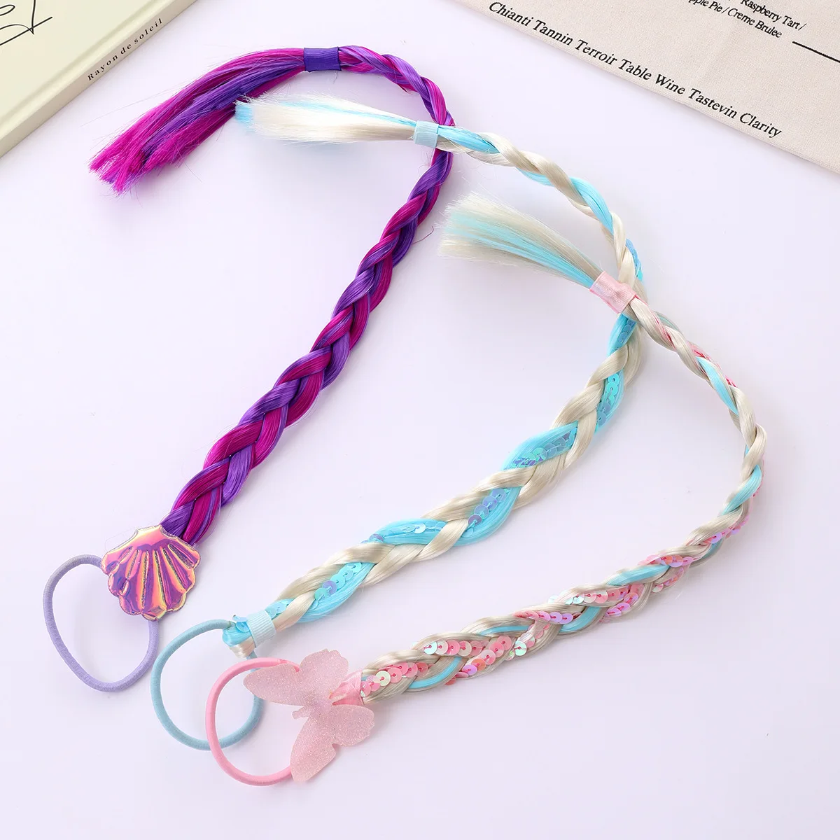 

Children's Exquisite Wig Braid Hair Accessories Cute Girls Braid Hair Ring Hair Rope Butterfly Shell Headdresses Hair Braids