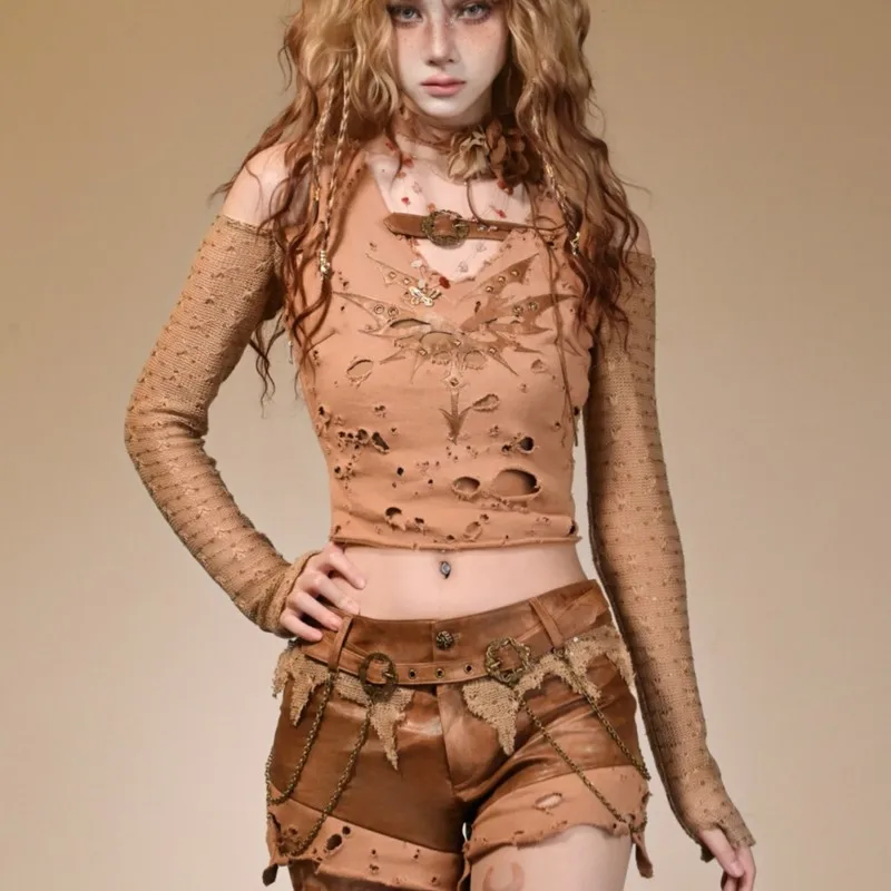 

Wasteland Style Halloween Wear Niche Design Tops for Women