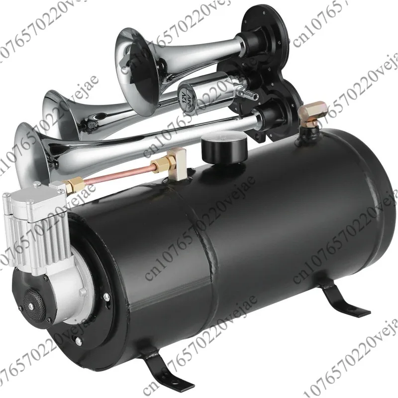 

12V Car Horn Kit Super Loud Triple Trumpet With Compressor Air Pump For Modification