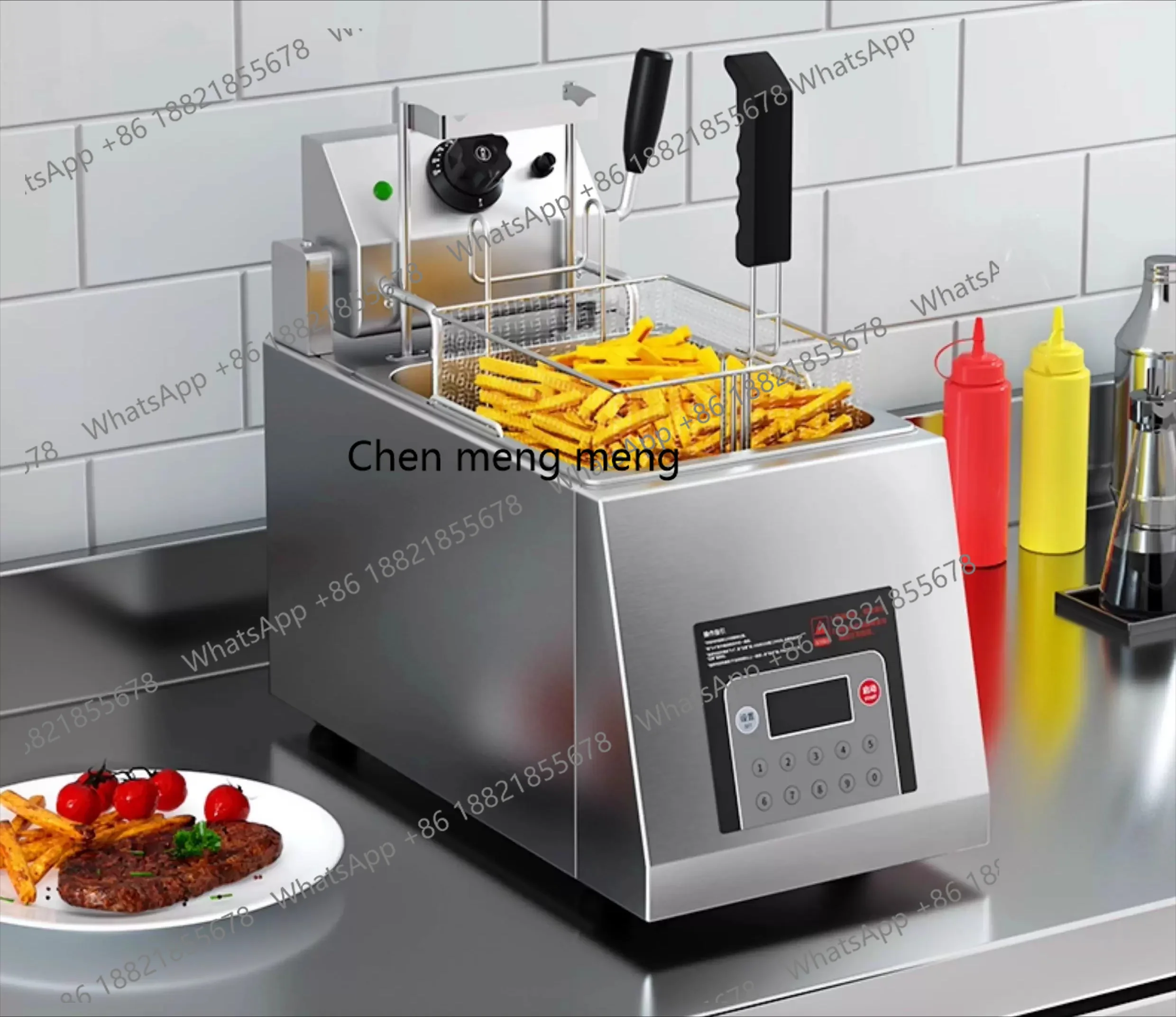 

D150Automatic lifting electric fryer Fryer Timed constant temperature desktop single cylinder double cylinder fried chicken