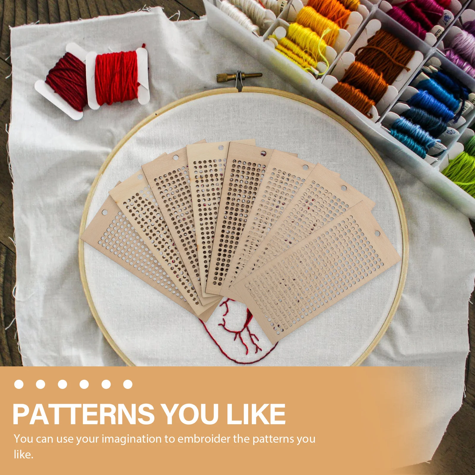 

8Pcs Wooden Hollow Embroidery Bookmarks DIY Blank Bookmarks for Students Writers Readers Gifts Embroidery Book Marks