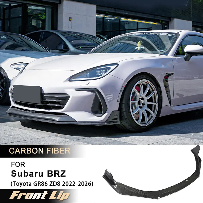 

Car Front Bumper Lip Spoiler for Subaru BRZ Toyota GR86 Coupe ZD8 2022-2026 Front Lip Chin Apron Guard Body Kit Carbon Fiber