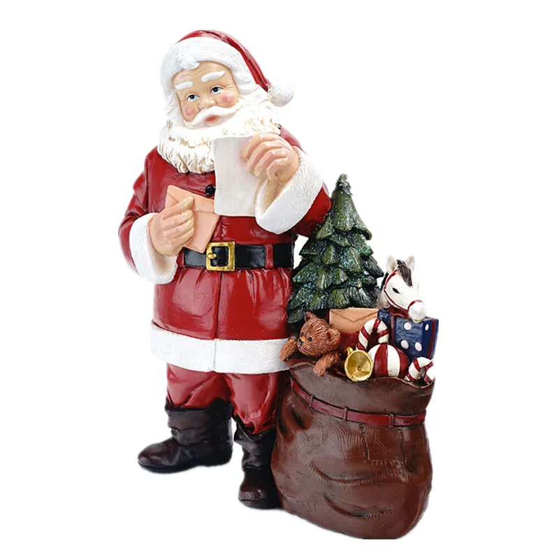 

Family Christmas Ornaments Statues Chrismas Decorations Santa Car Tree Dog Sculptures Figurines For Interior Room Home Decor