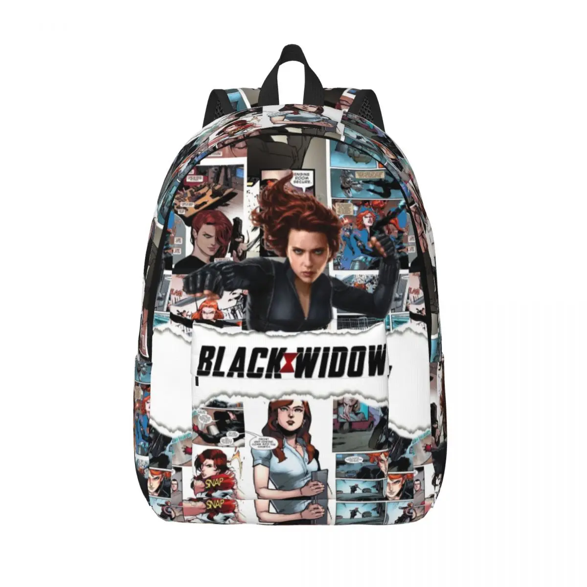 Custom Black Widow Wallpaper Canvas Backpacks Women Men Casual Bookbag for School College Bags