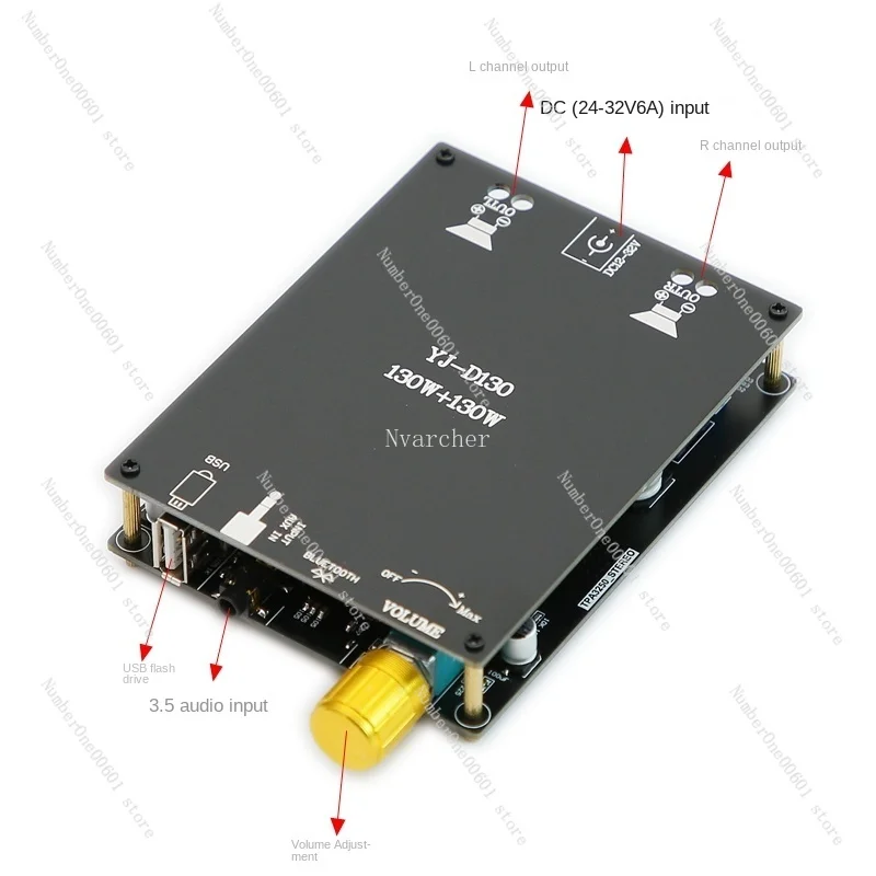 For TPA3250 Bluetooth U Disk Digital Dual Channel 130W+130W Board Class D stereo Audio Amplifier