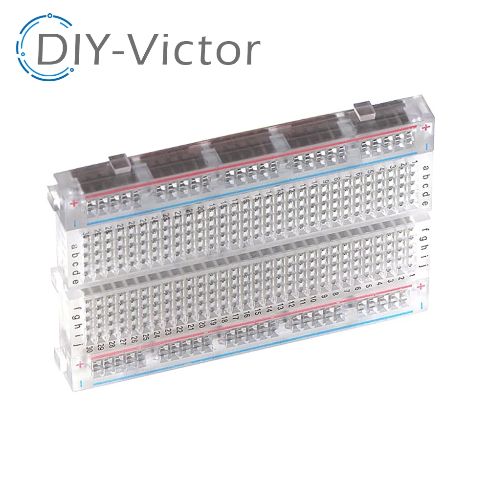 400 Points Solderless PCB Breadboard Mini Test Protoboard 8.3CM x 5.5CM transparent Bread Board Male to Male Dupont Cable DIY