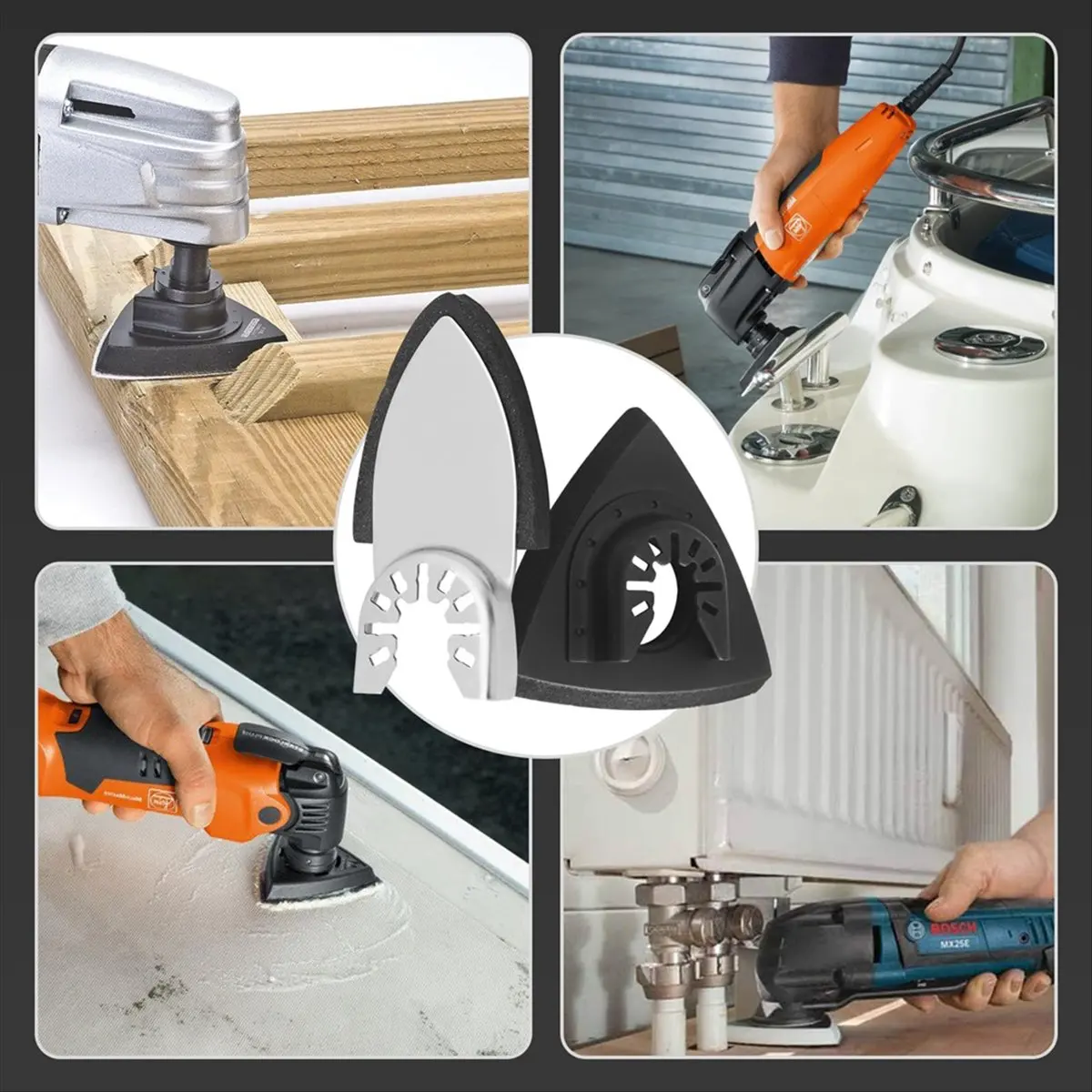A89X 135Pcs Oscillating Tool Sanding Pads Kit, Triangle Sanding Pads Triangle Sandpaper,Finger Sanding Pads Finger Sandpaper