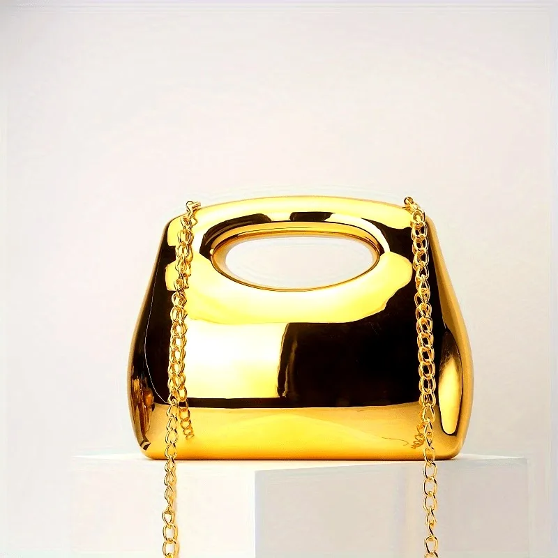 

Luxury Designer Evening Clutch Gold Acrylic Women Handbags Fashion Shoulder Bag Flap Half Moon Wedding Purses Party Tote Ladies