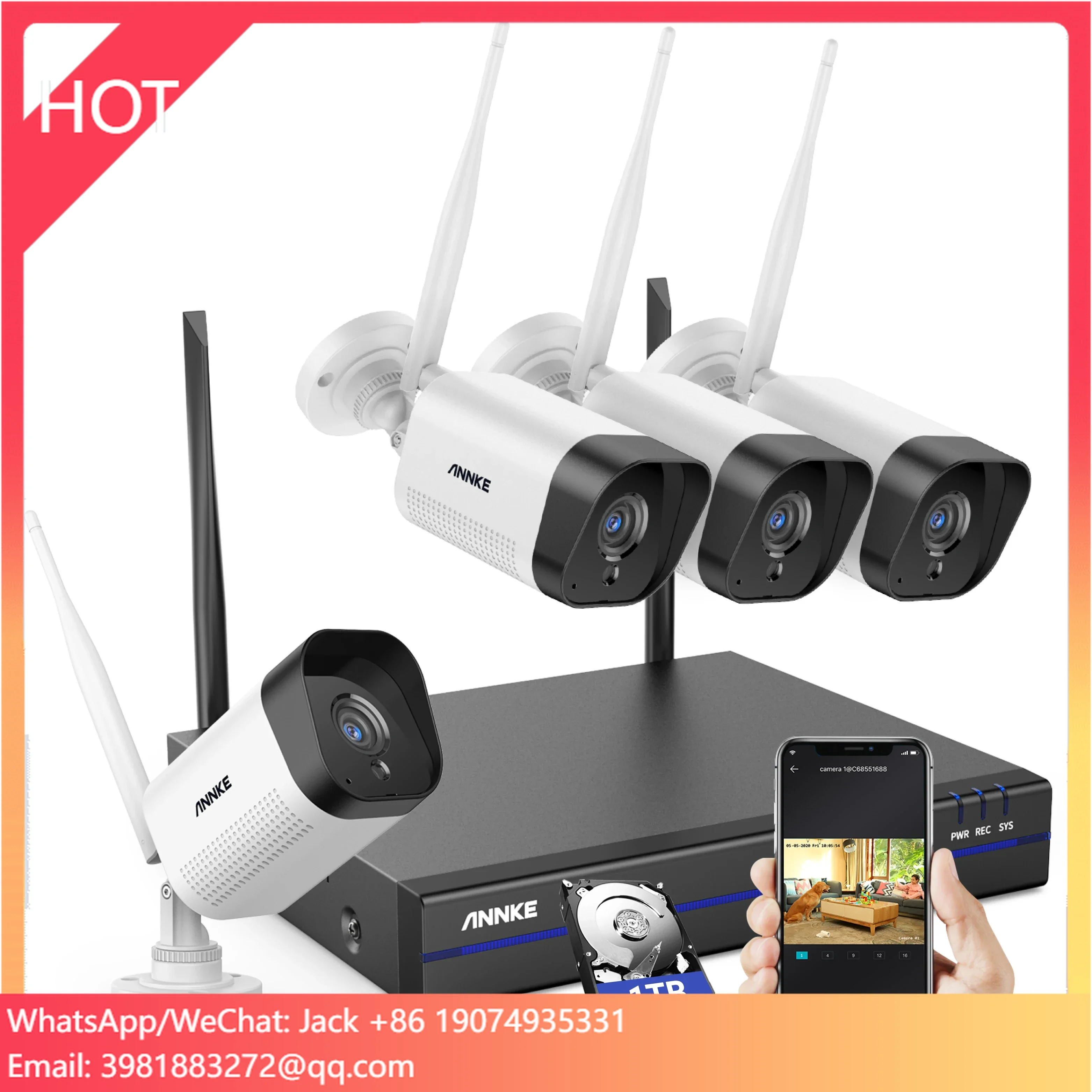 

ANNKE WS300 8CH 5MP NVR WiFi Security Camera System With 1TB AI Detection 3MP Wireless CCTV Camera System With Audio