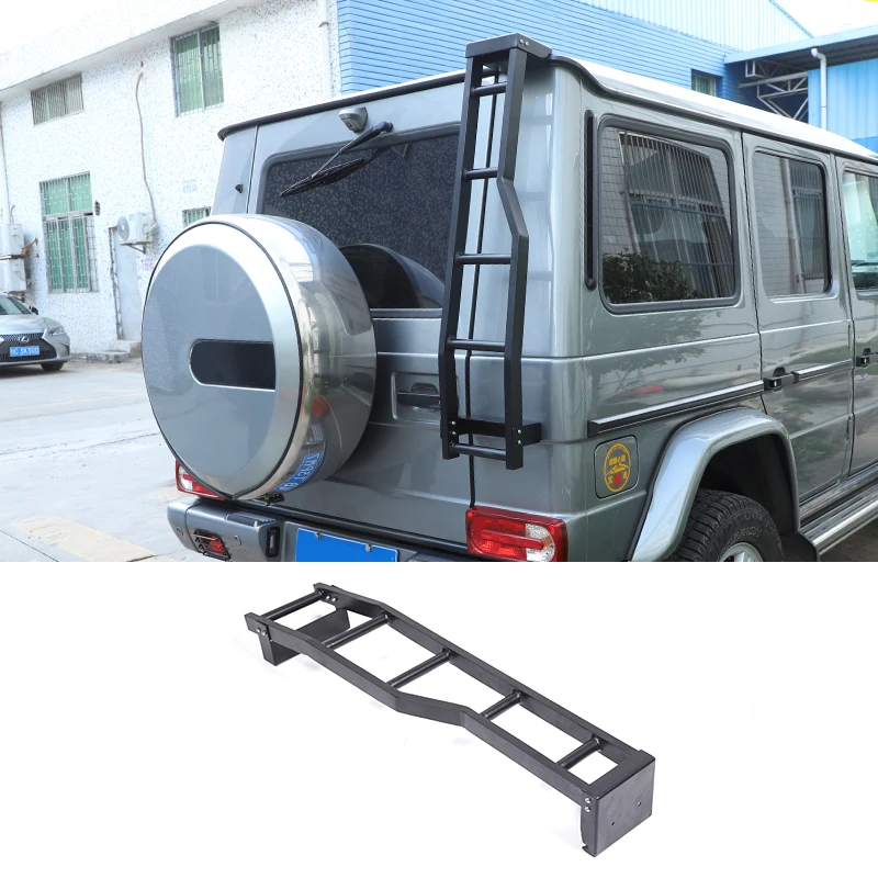 For Mercedes Benz G Class W463 2004-2018 Black Aluminium alloy Car Rear Tail Door Ladder Climbing Exterior Accessories