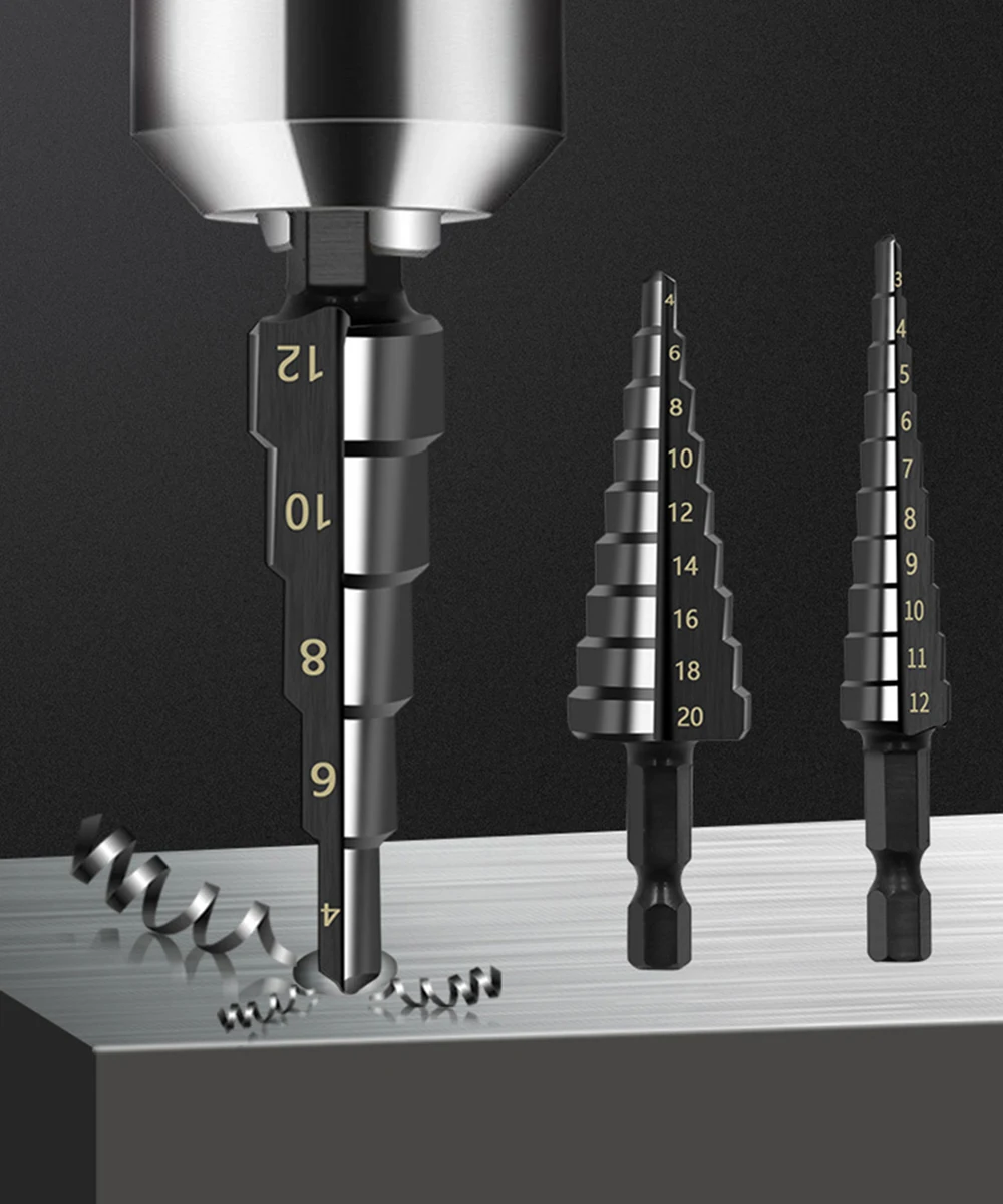 SMARLAN 3-12mm 4-12mm 4-20mm HSS prosto rowek zestaw wierteł stopniowych pokryte tytanem drewna Metal Hole Cutter rdzeń wiertła zestaw