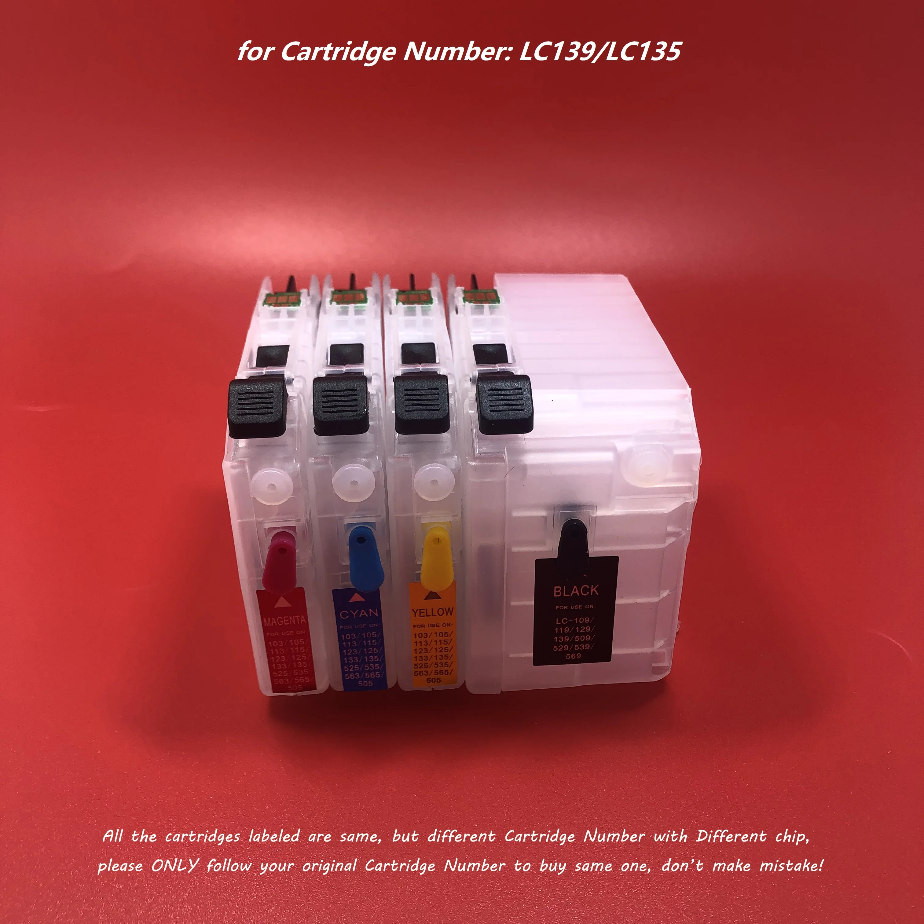 4Color Empty Refillable Ink Cartridge LC139 LC135 with ARC for Brother MFC-J6920DW MFC-J6520DW MFC-J6720DW Printer