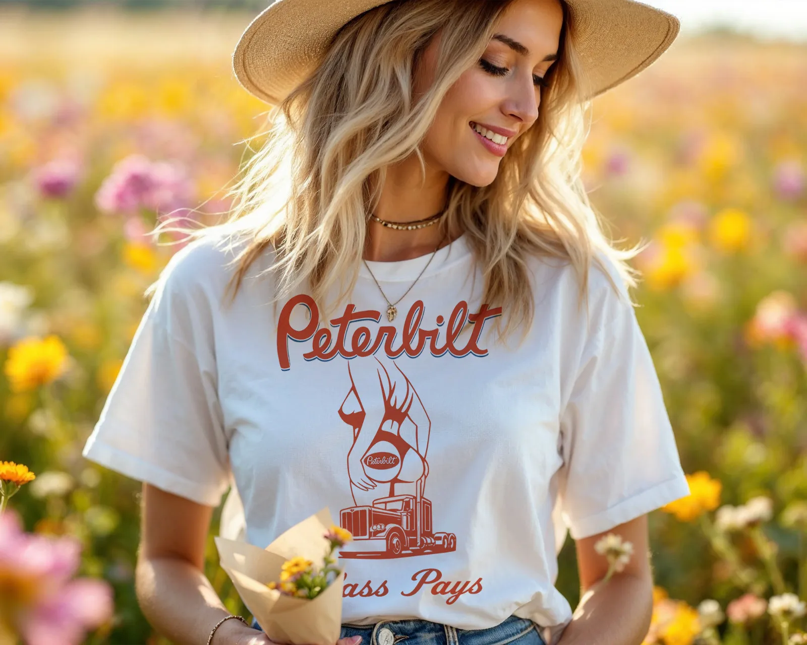 Peterbilt Class Pays T-Shirt – Vintage Semi Truck Graphic Tee for Truckers A308