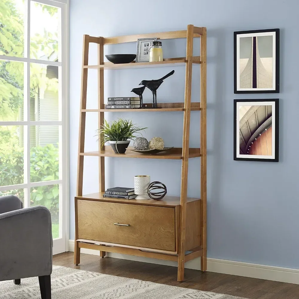 Bookshelf with four layers and one drawer，Landon Large Etagere Bookcase