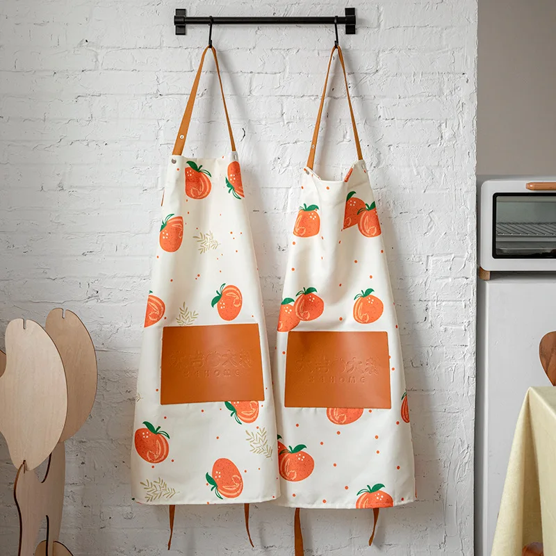 Waterproof Kitchen Apron Creative Cute Cooking Workwear for Women's Restaurant Waist Apron Household Kitchen Anti Fouling Apron