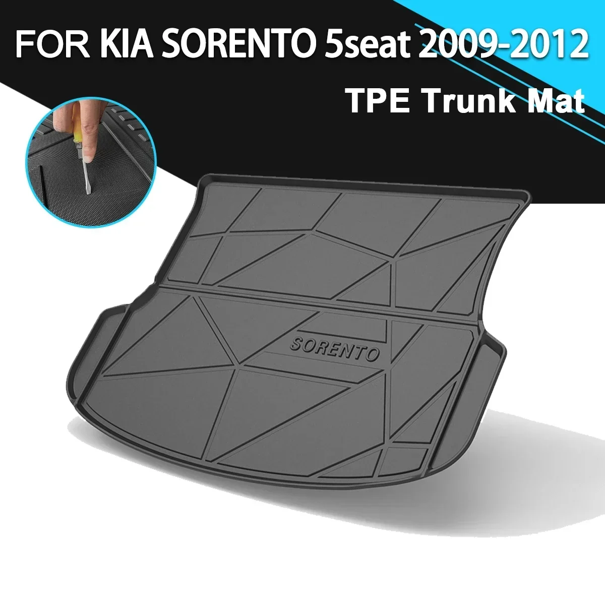 

Car Rear Trunk Cover Mat Non-Slip Waterproof Rubber TPE Cargo Liner Accessories For KIA SORENTO 5 Seater 2009-2012