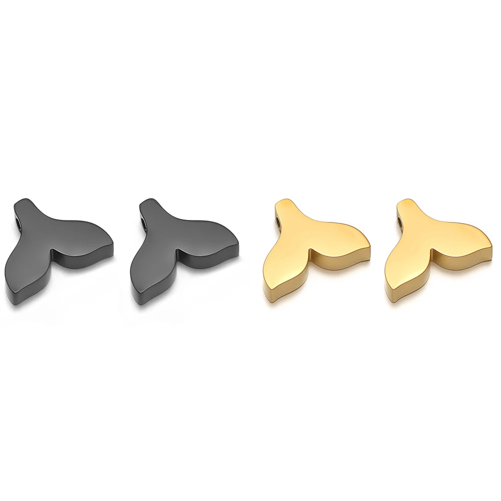 

5pcs High Quality Stainless Steel Fish Tail Beads Mirror Polish Spacer Beads for Necklace Bracelet Components DIY Jewelry Making