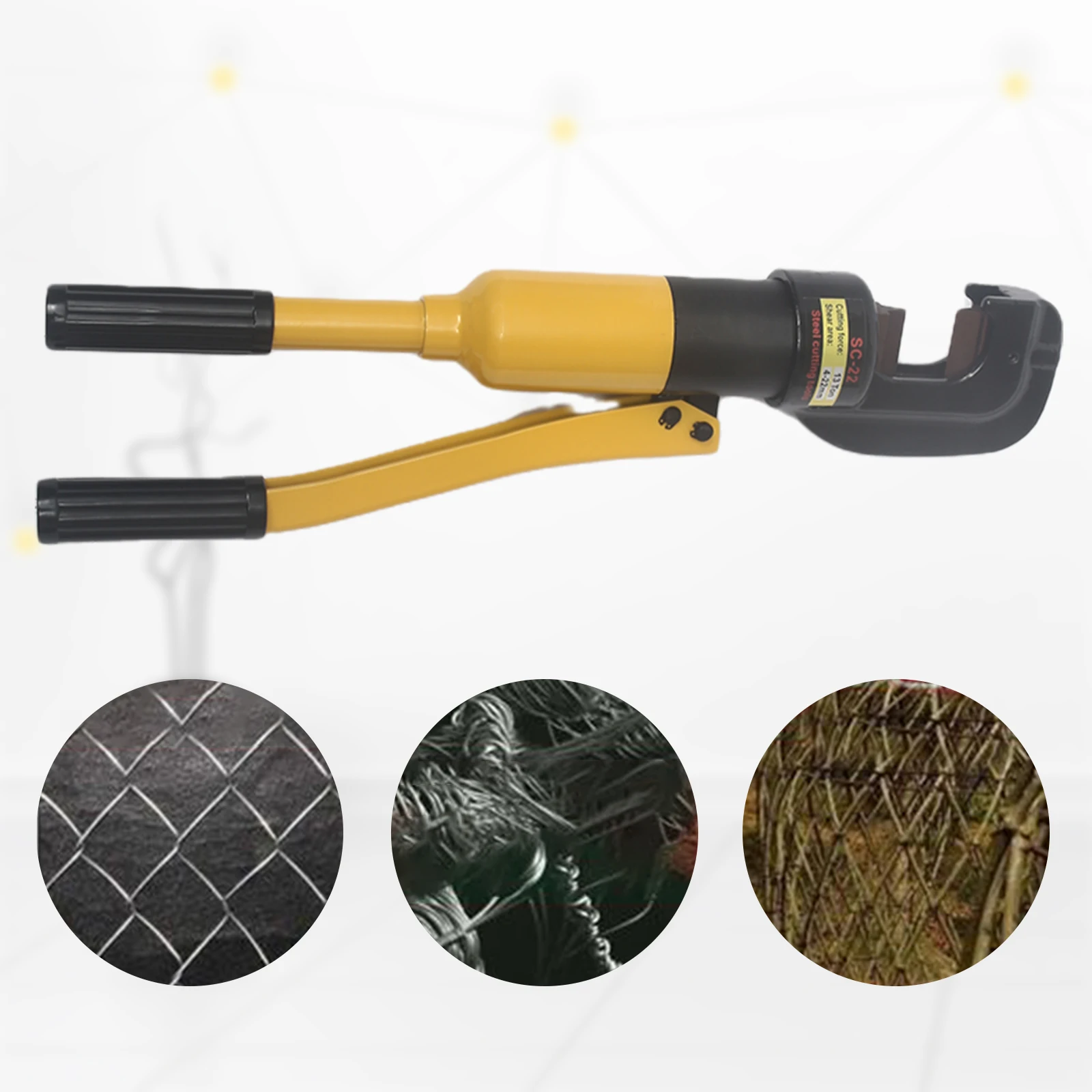 

Hydraulic Rebar Cutter 8Ton Cutting Force Portable Steel Bar Cutting Tool with Case for Construction Site, Metal Work