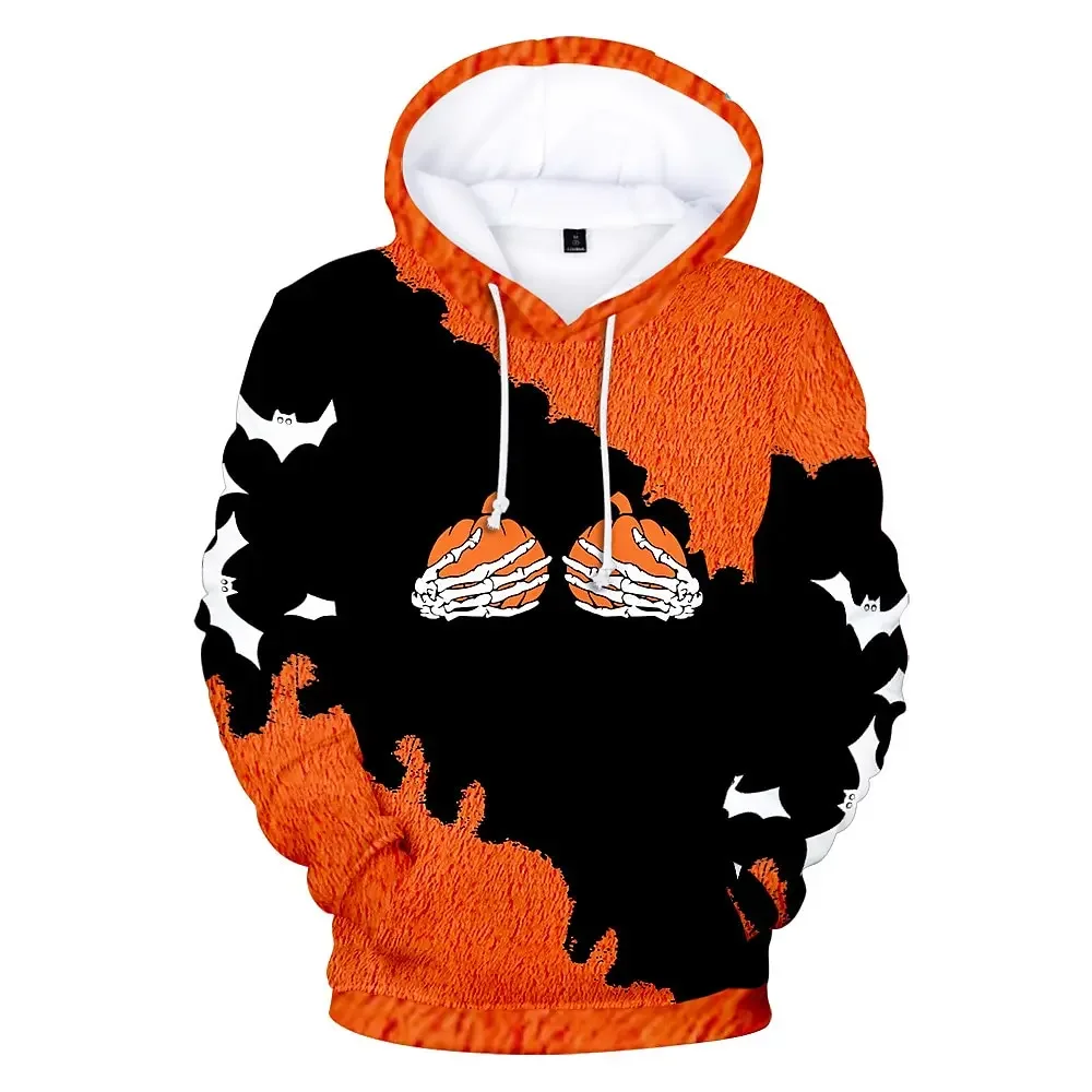 

Autumn and Winter Halloween Hoodies Men Sweatshirts Unisex 3d Printed Pumpkin Skull Print Hoodies Harajuku Fashion Pullovers