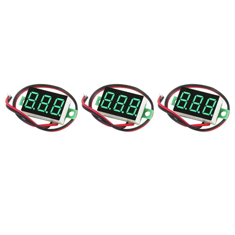 9Pcs Voltage Meter 2 Wire DC 0-32V With 3 Digit Panel LED Display Panel Mount Car Motorcycle Battery Monitor