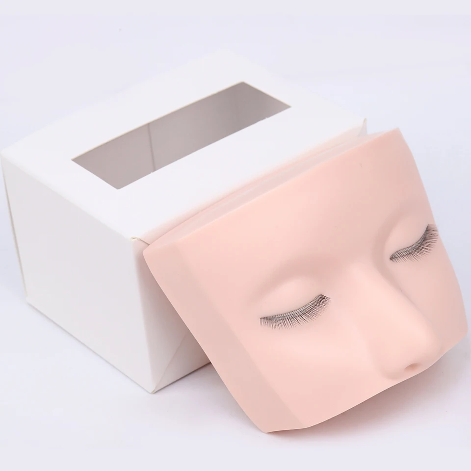 Cabeza de Maniquí de 3 Capas para Práctica de Pestañas Herramienta de Maquillaje Extensiones Injerto de Pestañas Herramientas de Entrenamiento Modelo de Práctica 3