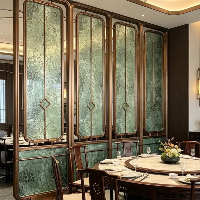 Modern Stainless Steel Hyperboloid Glass Partition Screen for Restaurant Club Home Luxury Art Divider