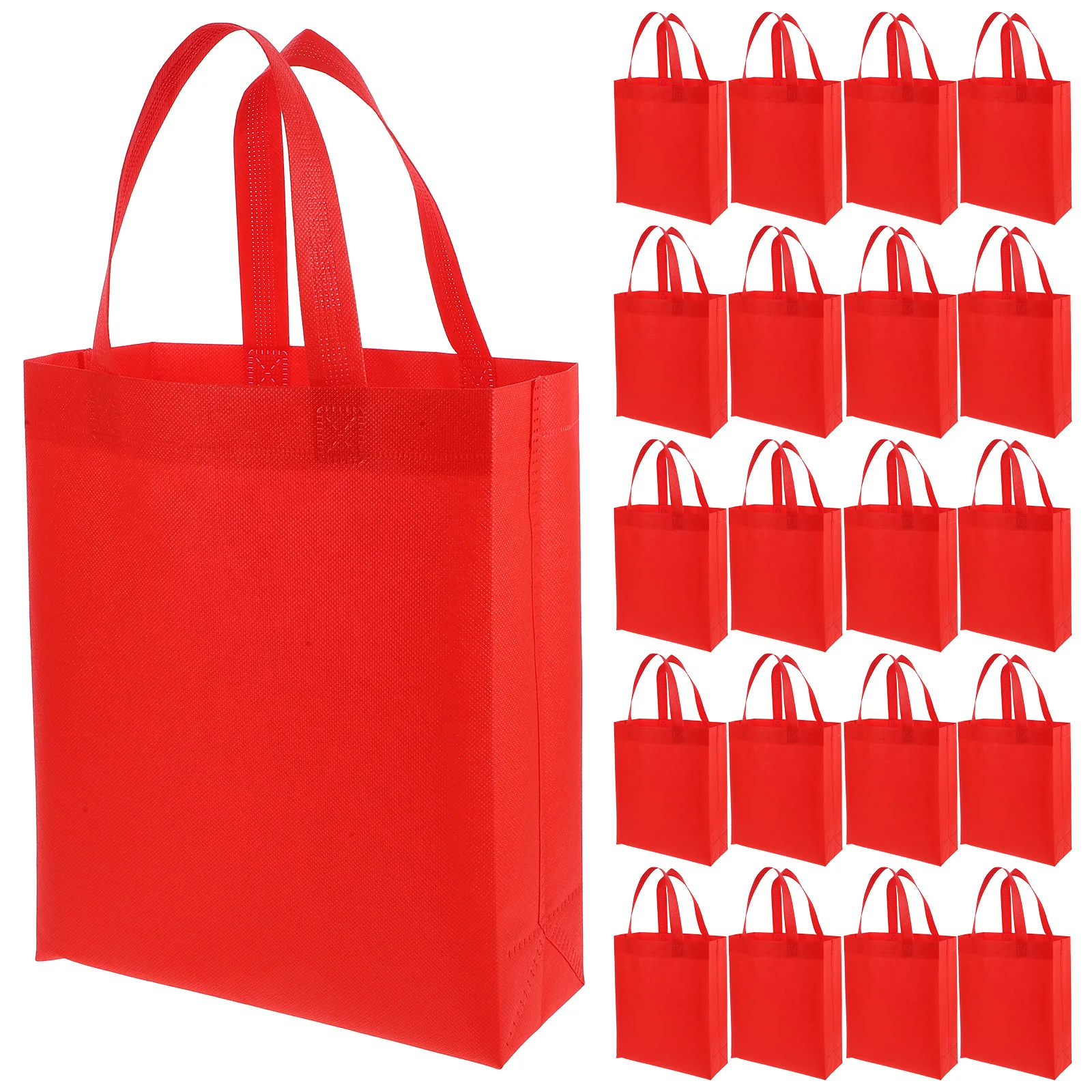 

30pcs Non Woven Tote Bags Yellow 25x30x10 Lightweight Foldable Storage Shopping Handbags Reusable Grocery Home Travel Outdoor