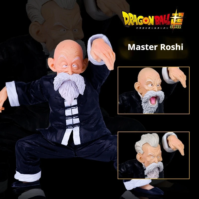 Figura de Dragon Ball Muten Roshi cadenas fuertes Jackie Chun Figura cabeza reemplazable Pvc Gk colección de figuras de acción modelo juguete para regalo