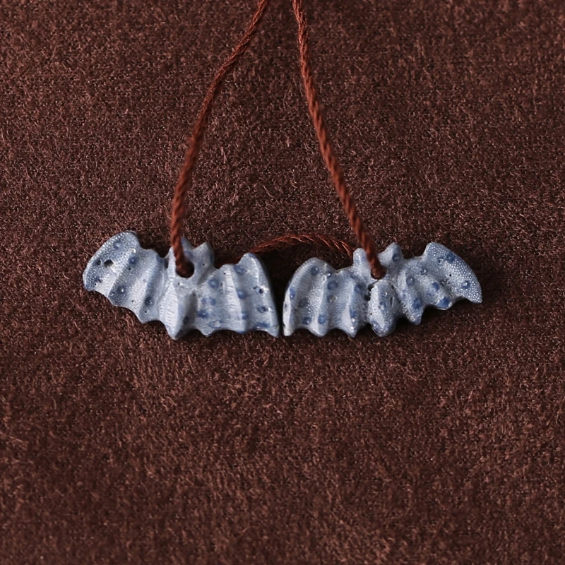 

Натуральный камень, синий коралл, серьги-летучая мышь, бусины 18x9x4 мм, переднее сверление, 1,3 г, аксессуары для самостоятельного изготовления ювелирных изделий на тему Хэллоуина