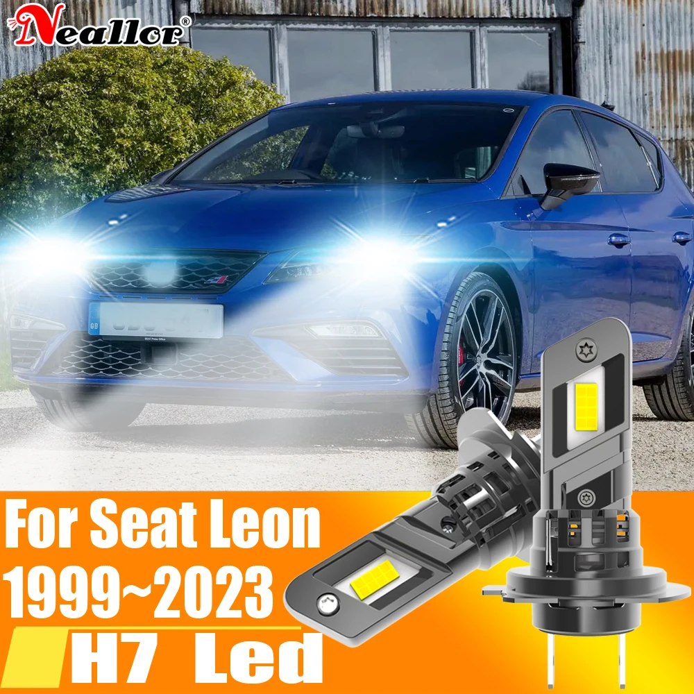 2pcs High Power H7 Led Headlight Canbus No Error H18 Car Bulb 6000K White Light Moto Diode Lamp 12v 55w For Seat Leon 1999~2023