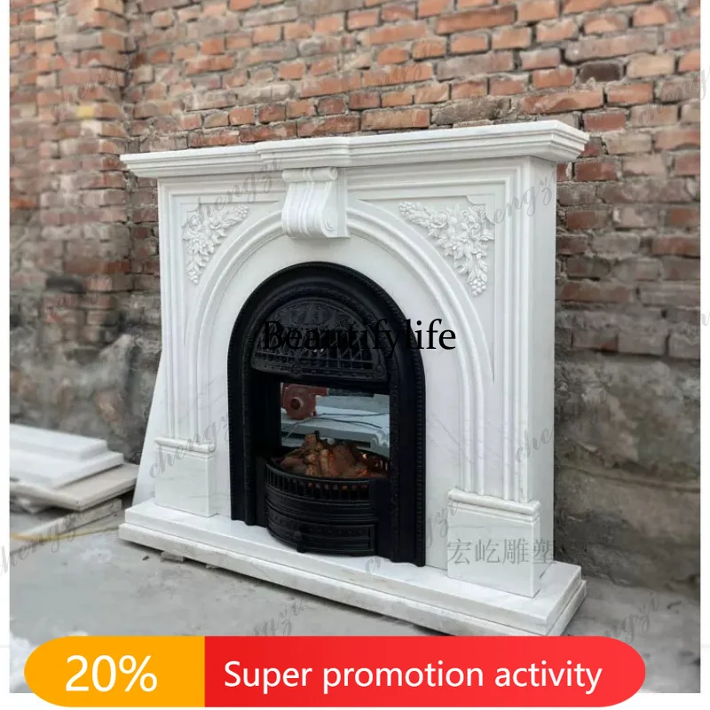 N178 Natural marble French mantel marble stone carving indoor fireplace decoration cabinet customization