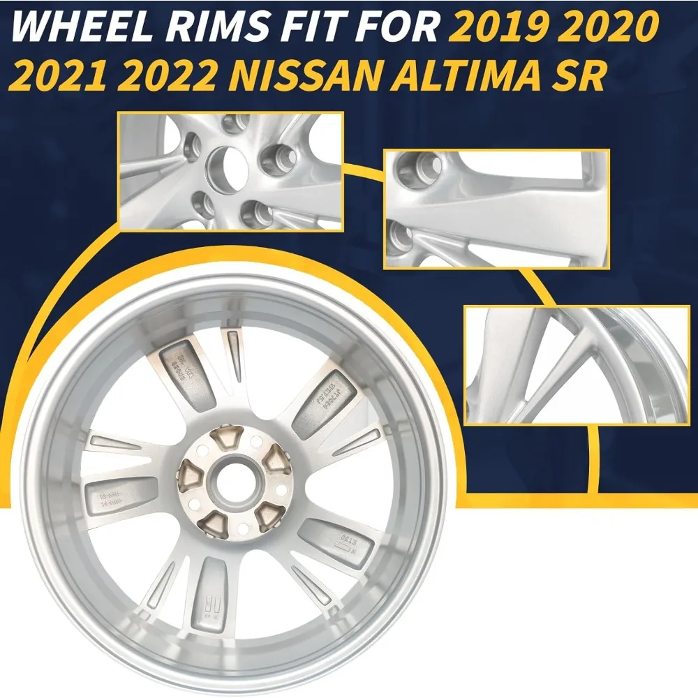 جنوط عجلات من سبائك الألومنيوم الفضية مقاس 17 بوصة مناسبة لنيسان ألتيما 2013 2014 2015 2016، ALY62593U20N، مواصفات مخزون OE