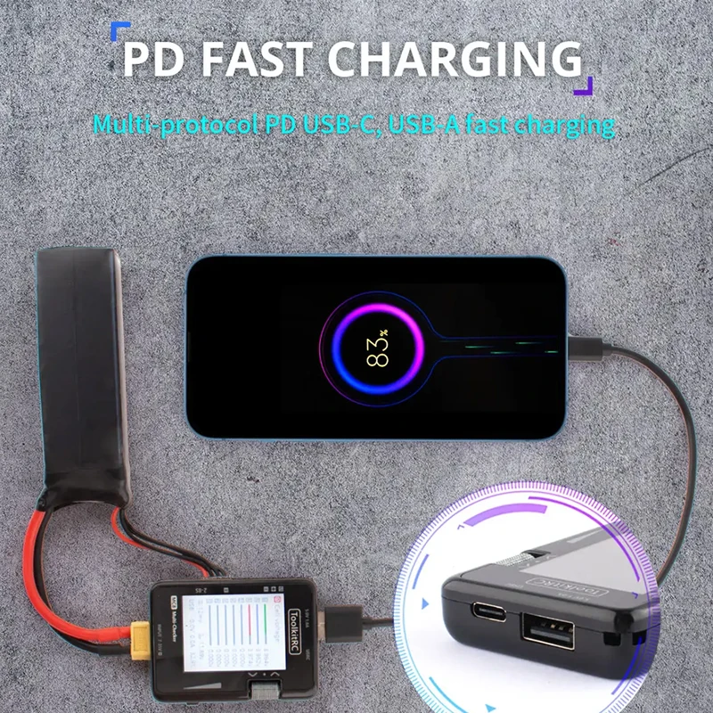 ToolkitRC MC8 จอแสดงผล LCD แบตเตอรี่ดิจิตอลเครื่องตรวจสอบความจุ Balancer ESC เครื่องทดสอบเซอร์โวสําหรับ LiPos แบตเตอรี่ - เครื่องมือทดสอบแบตเตอรี่