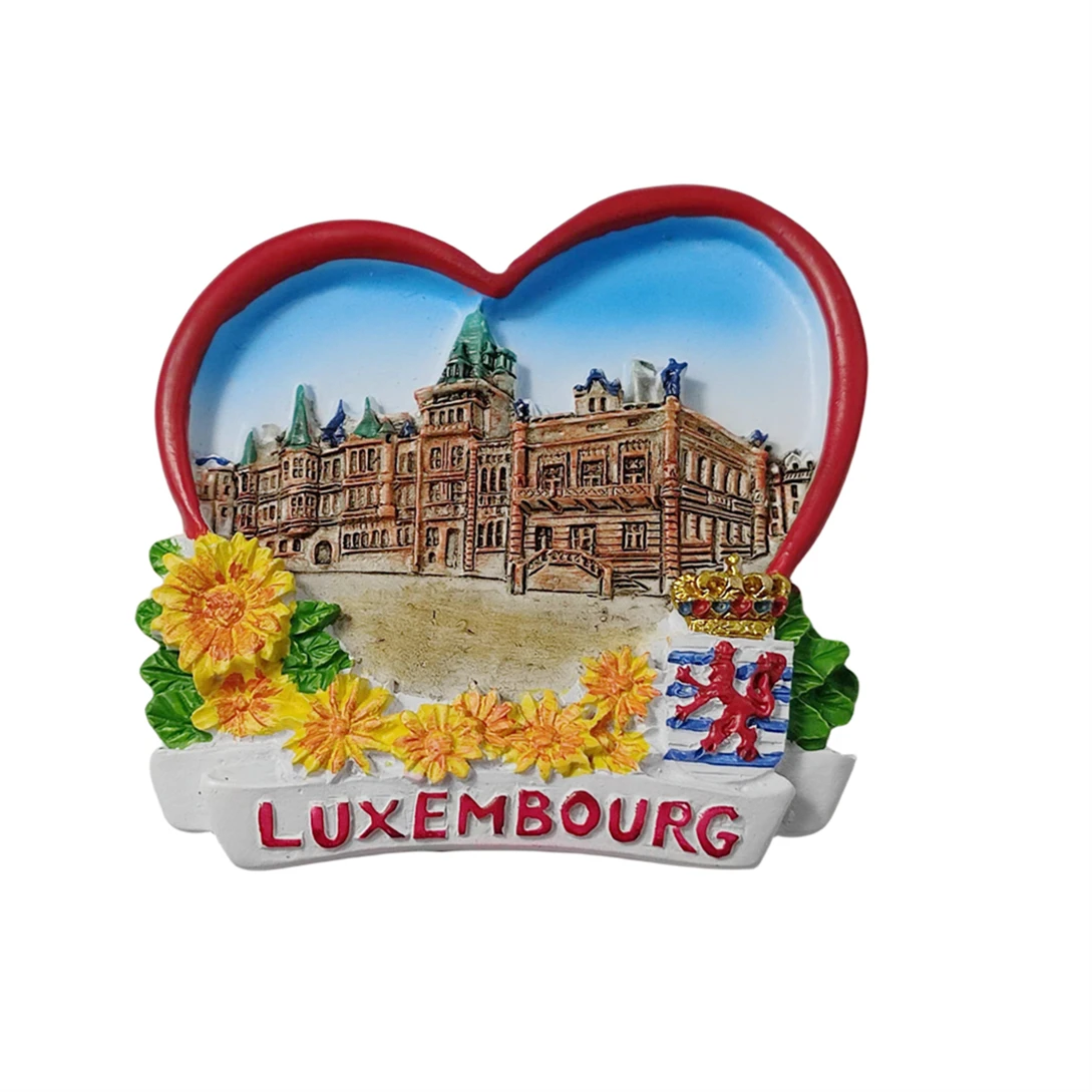 Luxemburg 3D Fridge Magnet Souvenir Gift,Resin Handmade Luxembourg Refrigerator Magnet Home Decoration Collection