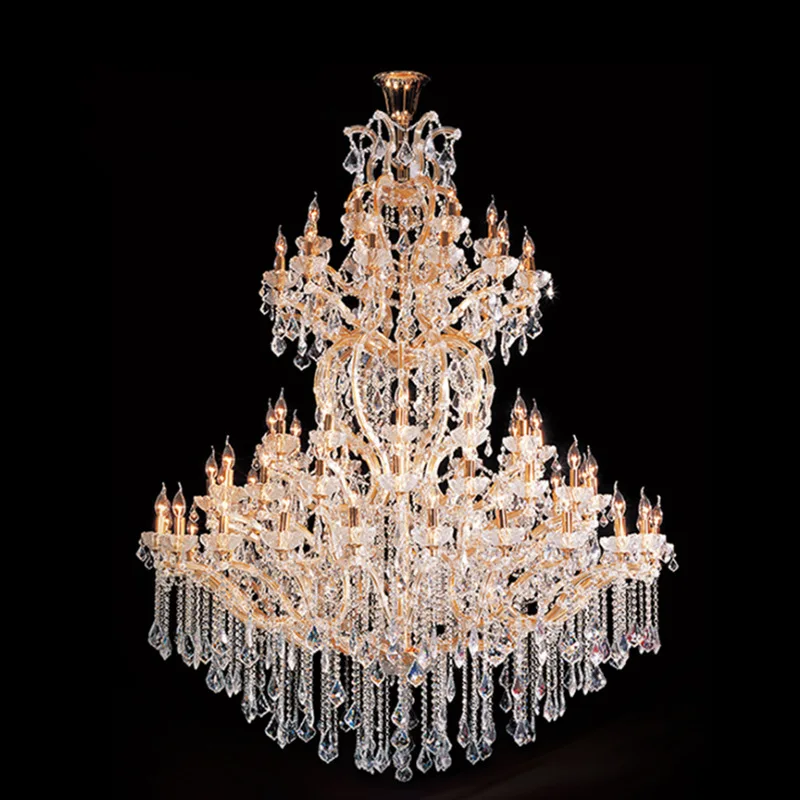 

Duplex building crystal chandelier villa hotel engineering hall light atmosphere European living room chandelier staircase chand