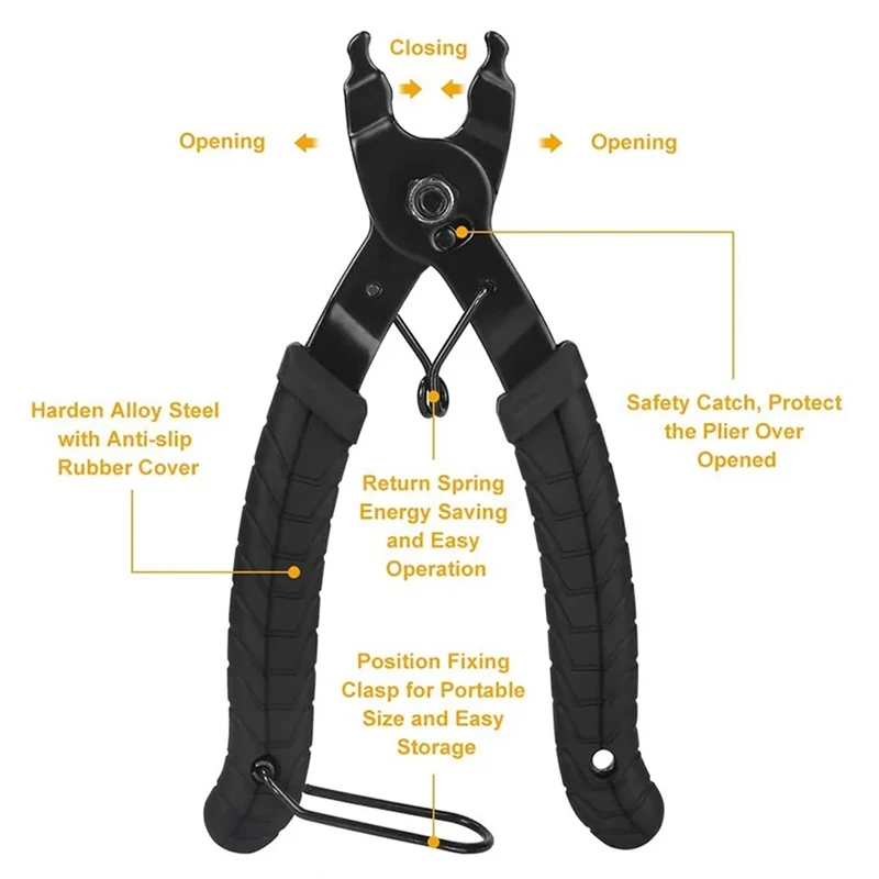 Bike Chain Tool Set Bike Chain Buckle Pliers Bike Repair Tool, Wear Indicator Tool Accessories