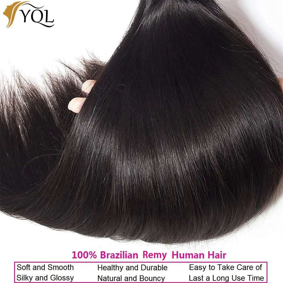 Brazilian Remy Bone Straight Hair Bundles, Weave Bundles, extensões de cabelo humano, cor natural, 8-30"