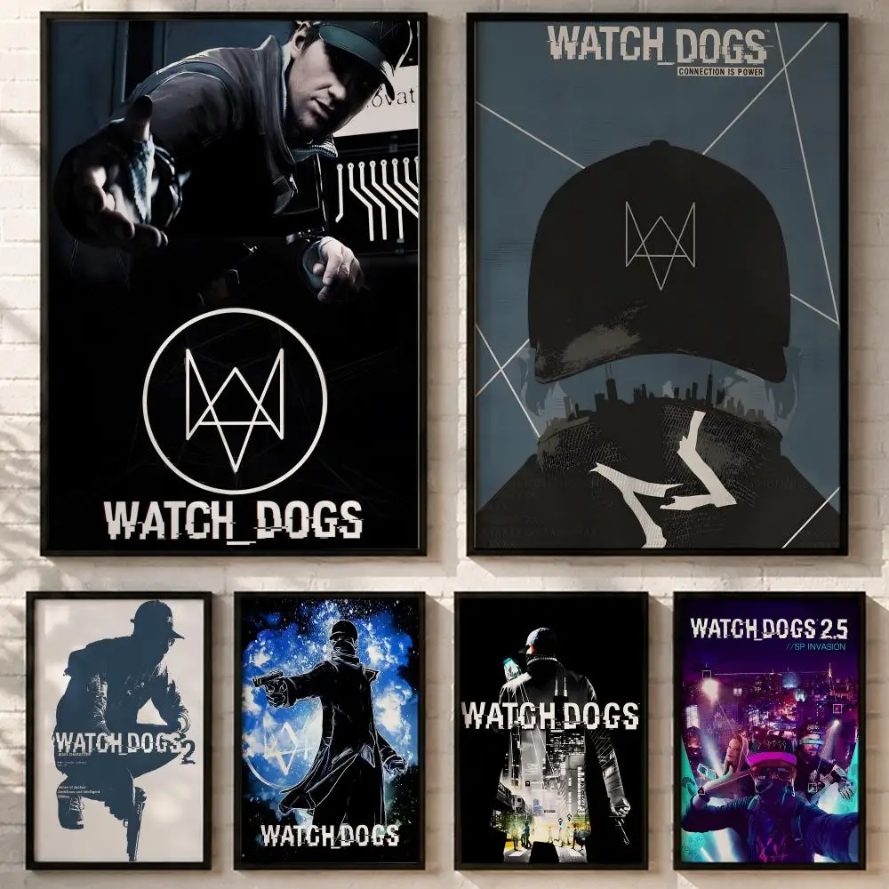 Video Game Watch Dogs 2 Poster HD poster wall art self-stick no-residue for home cafe office great gift