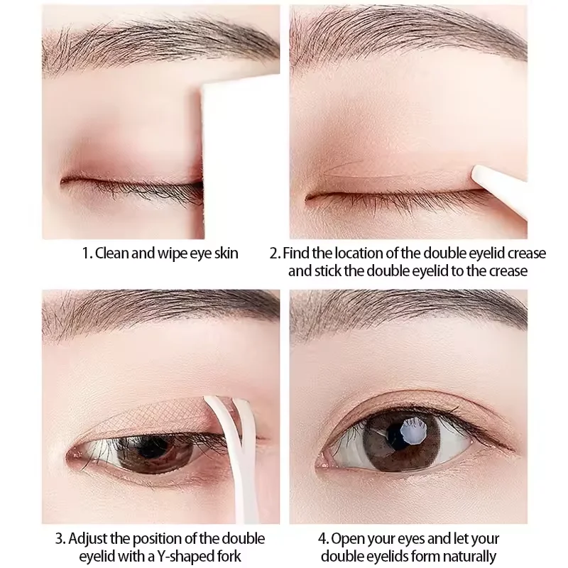 Nastro invisibile per doppia palpebra, striscia beige chiaro, tipo autoadesivo, prodotti e strumenti naturali per il trucco degli occhi