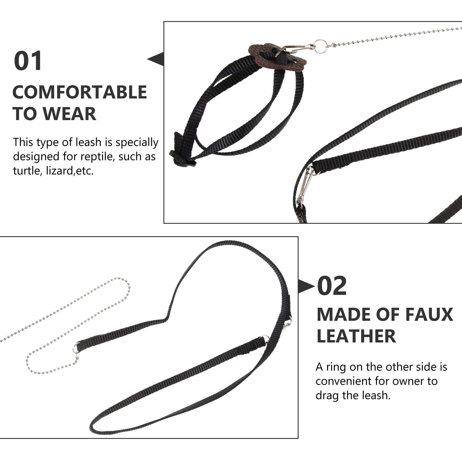 

Harness Adjustable Reptile Leash Soft Traction Rope Turtle Lizard Training Lead Animal Hauling Pet Supplies