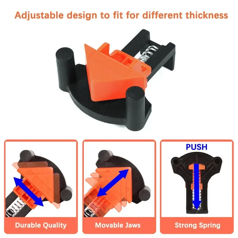 1-5 Pcs 90° Degree Carpentry Sergeant Furniture Fixing Clips Wood Angle Clamps Picture Frame Corner Clamp Joinery Woodworking