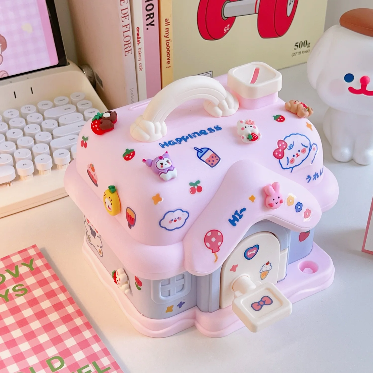 Creative little house Piggy bank Children and girls can\'t get out of piggy bank piggy bank money box