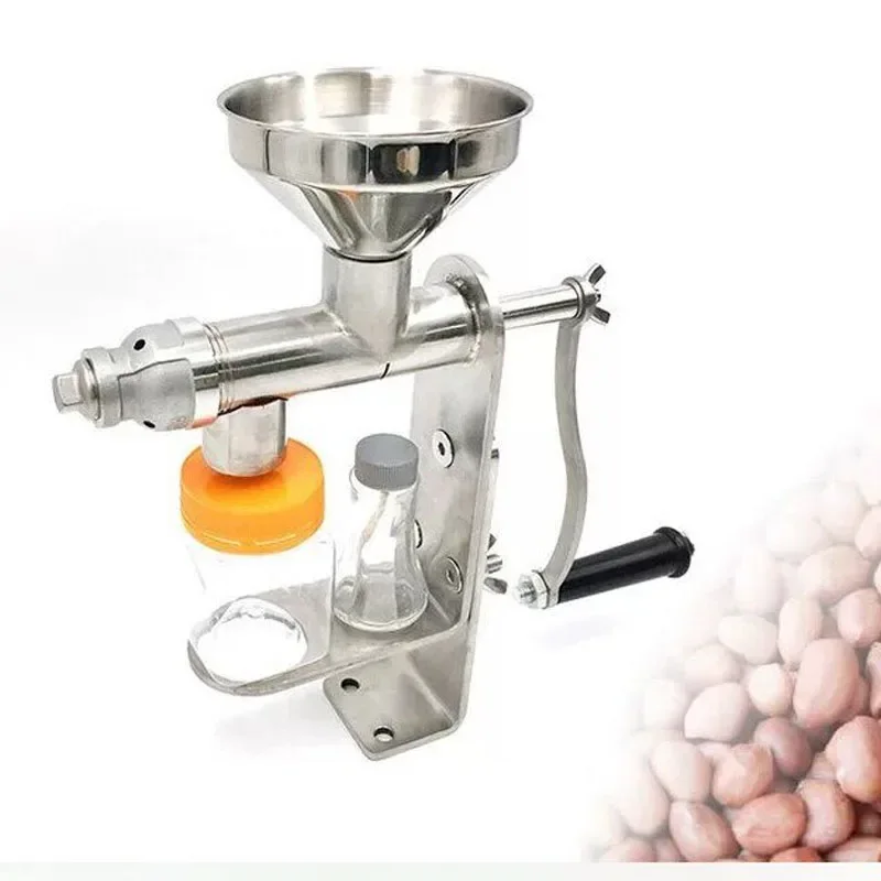 Compact Hand Crank Screw Oil Press Machine Easy Install Easy Clean Stainless Steel Manual Oil Extractor Suitable