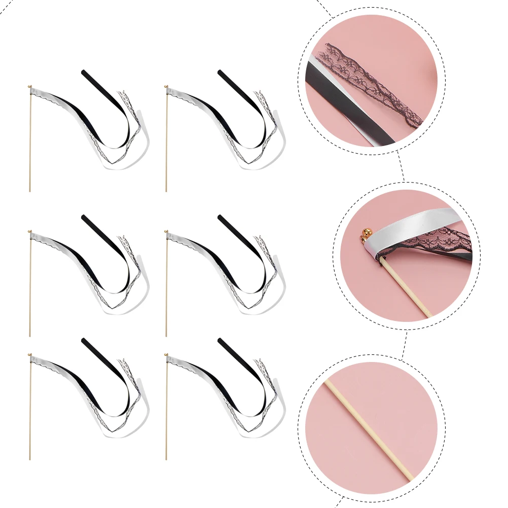 

8 Pcs Ribbon Fairy Wand Wedding Wands Streamers Party Sticks Decorations for Ceremony