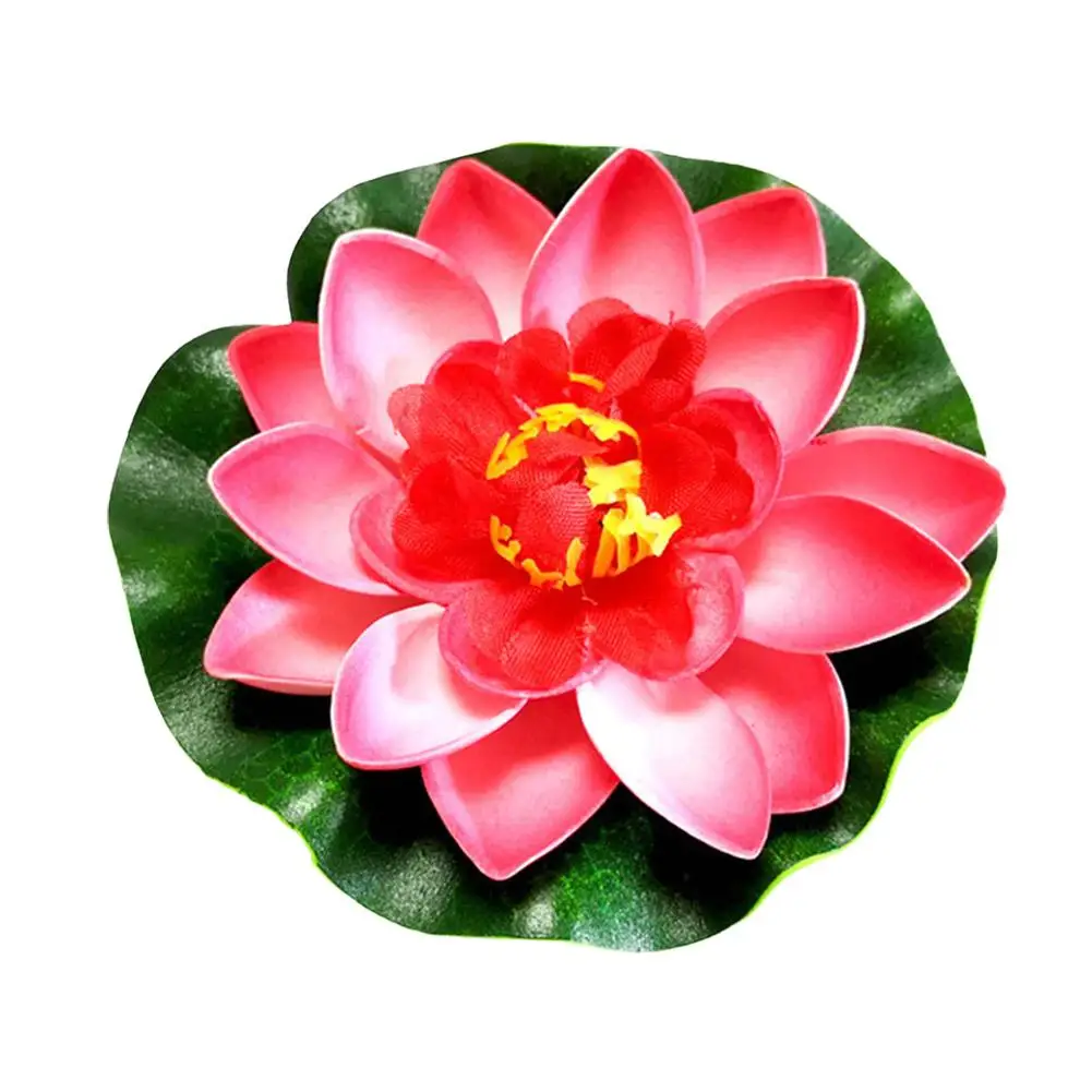 1pcs Artificial Flowers Floating Lotus Foam Water Lily Plant Pool Garden Home Fish Pond Decoration Decor Flower Fake K3h1