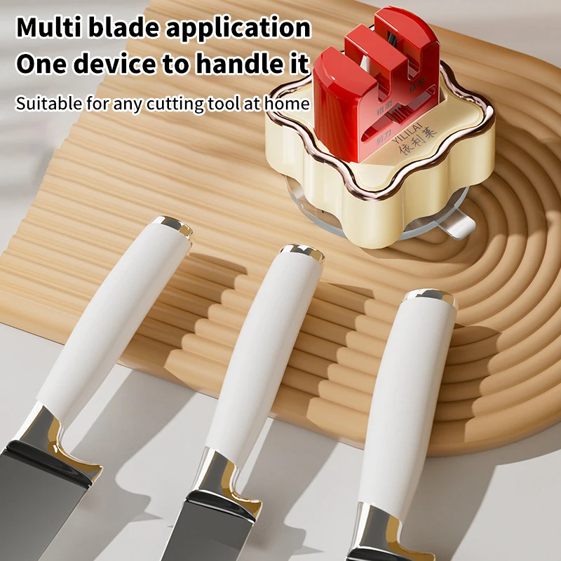 Cutter Sharpener With Secure Suction Cup Handheld Sharpening Stone For Home And Outdoor Use Scissors Sharpening Tool